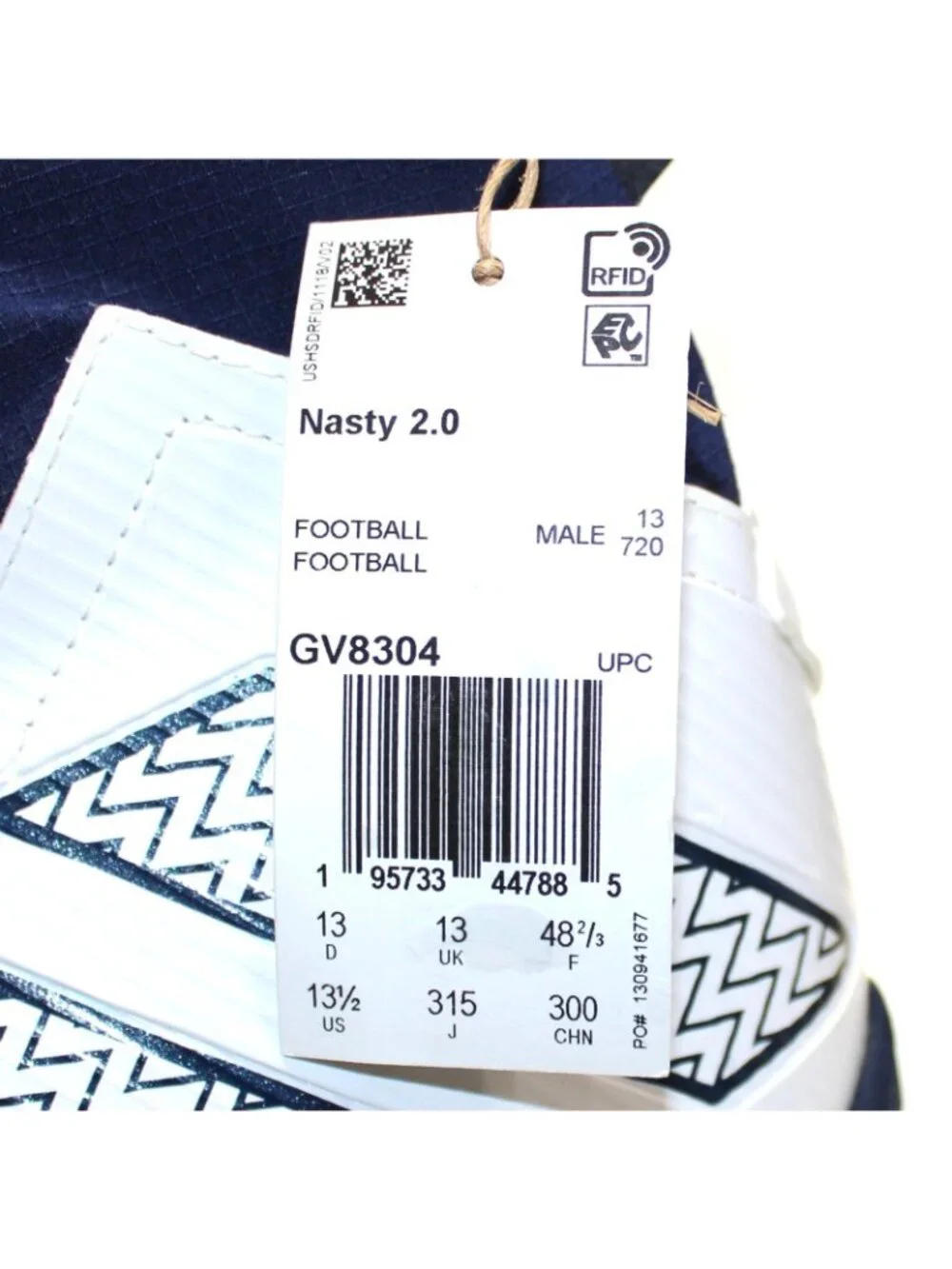 Adidas Nasty 2.0 Football Cleats GV8304 Blue White Men's Size 13